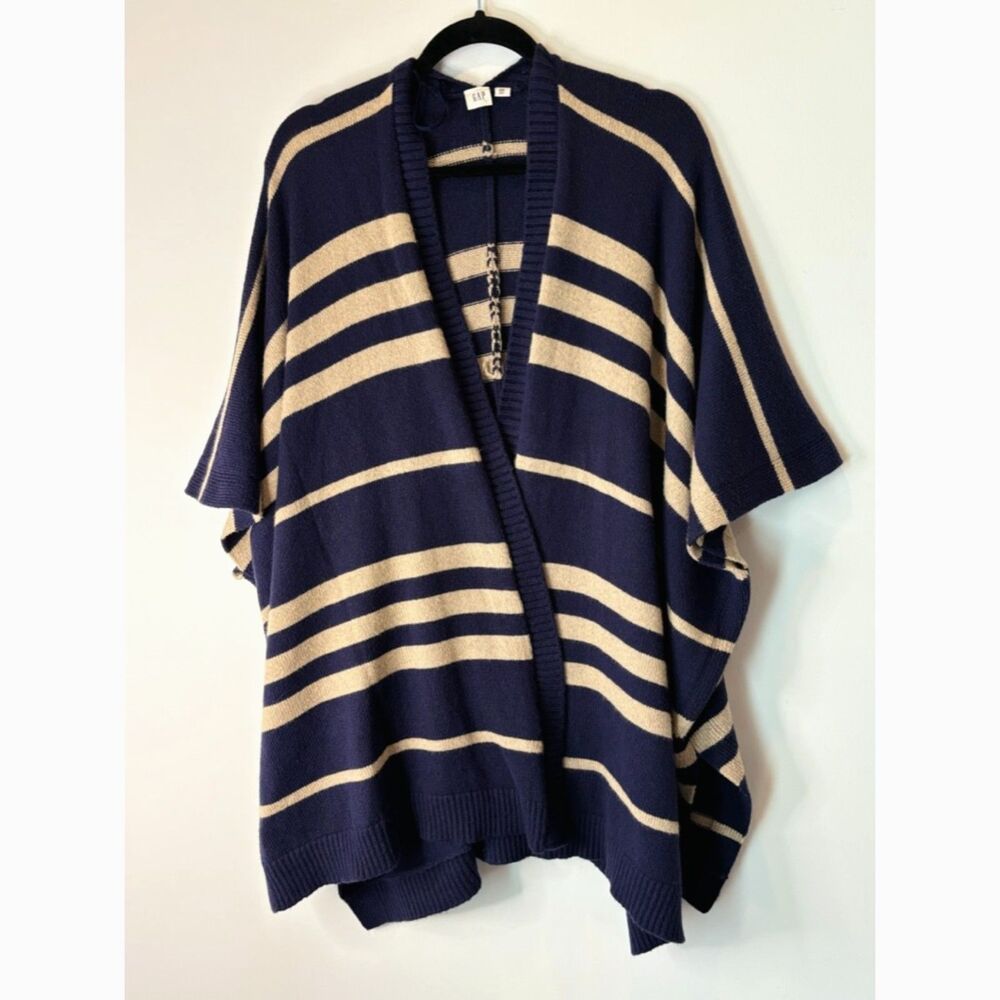 Gap Navy Open Front Sweater Kimono Poncho Neutral One Size G98